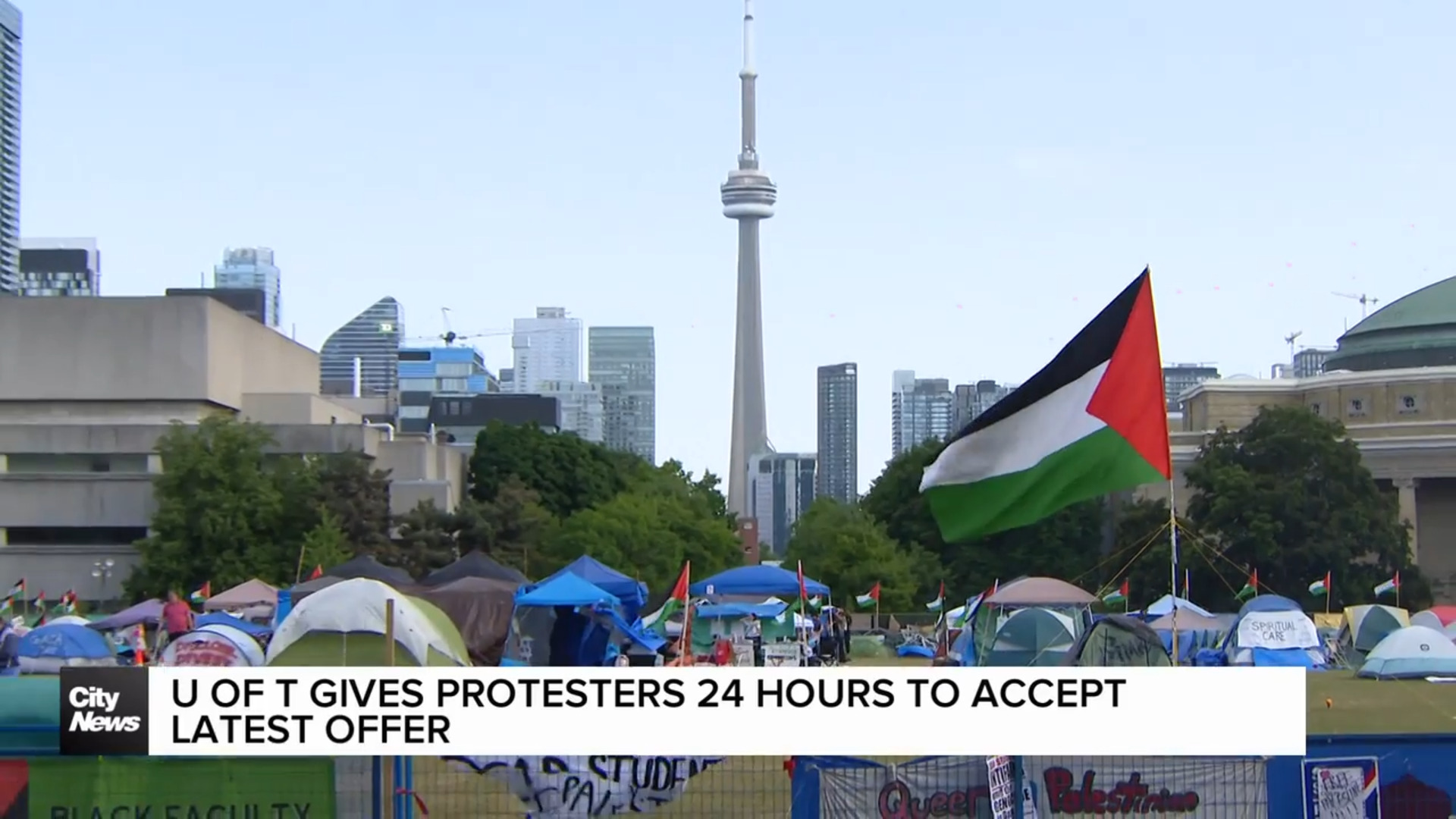University of Toronto gives pro-Palestinian demonstrators 24 hours to consider latest offer to end encampment