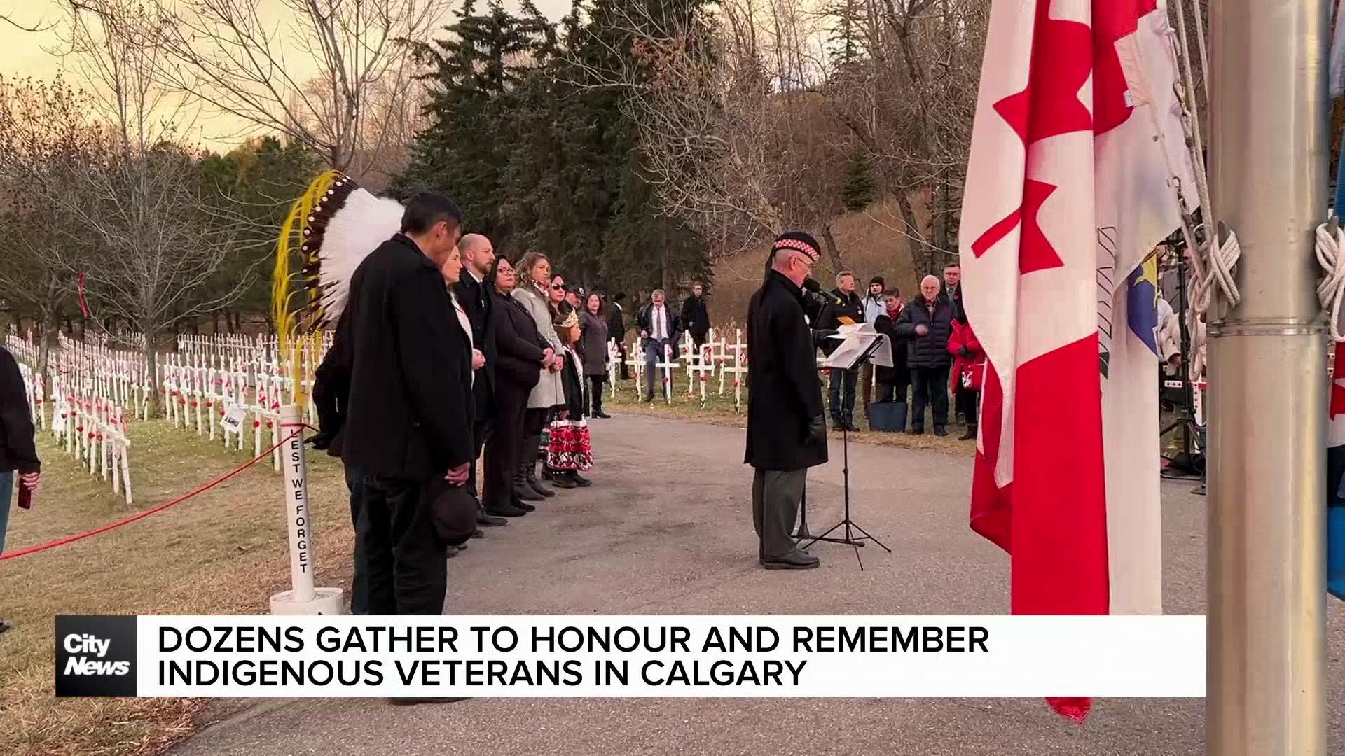 Dozens gather to honour and remember Indigenous Veterans in Calgary