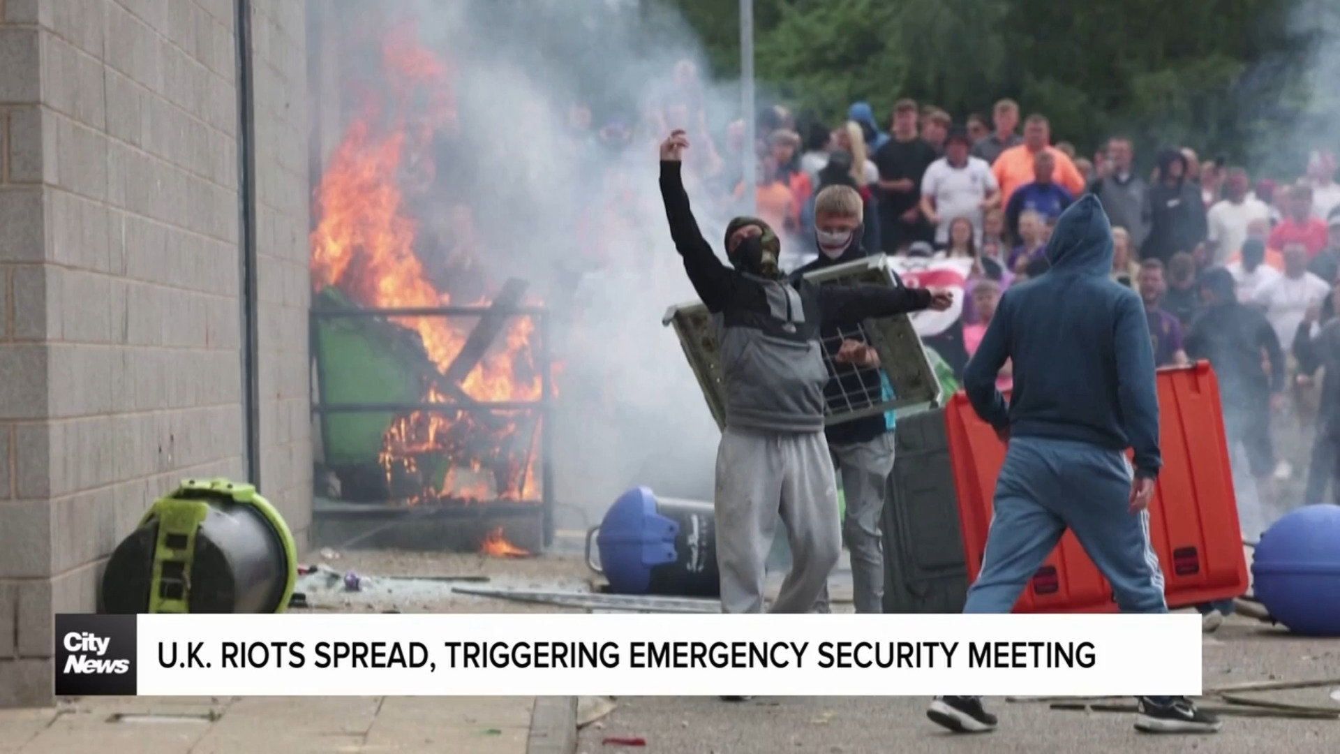 U.K. riots spread, triggering emergency security meeting