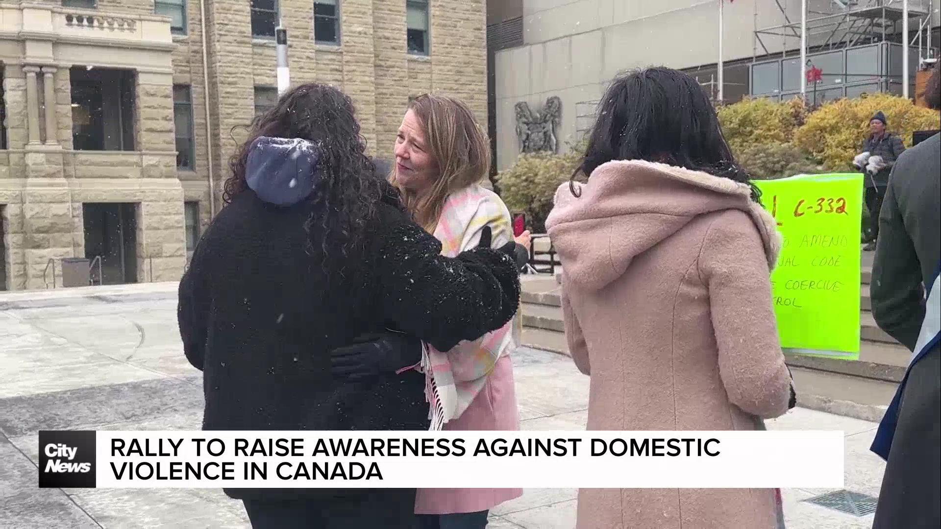 Rally to raise awareness against domestic violence in Canada