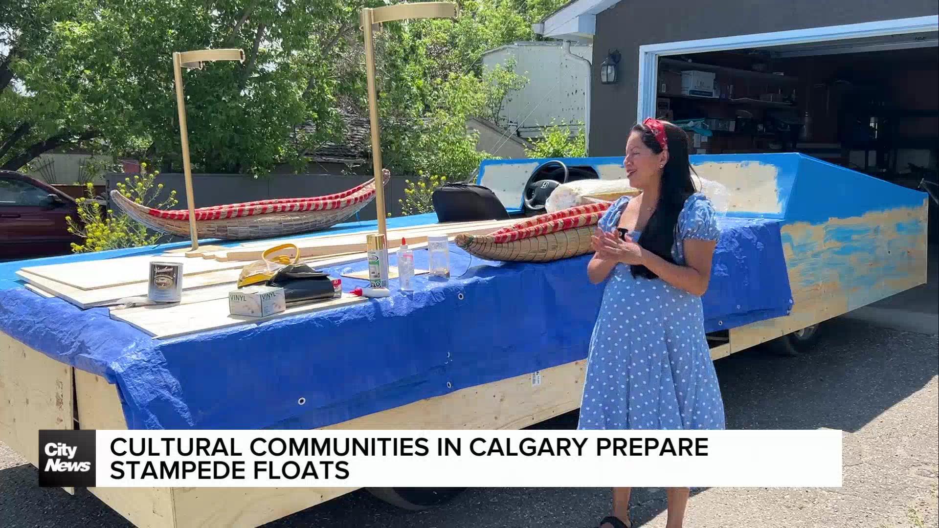 Cultural communities in Calgary prepare Stampede floats