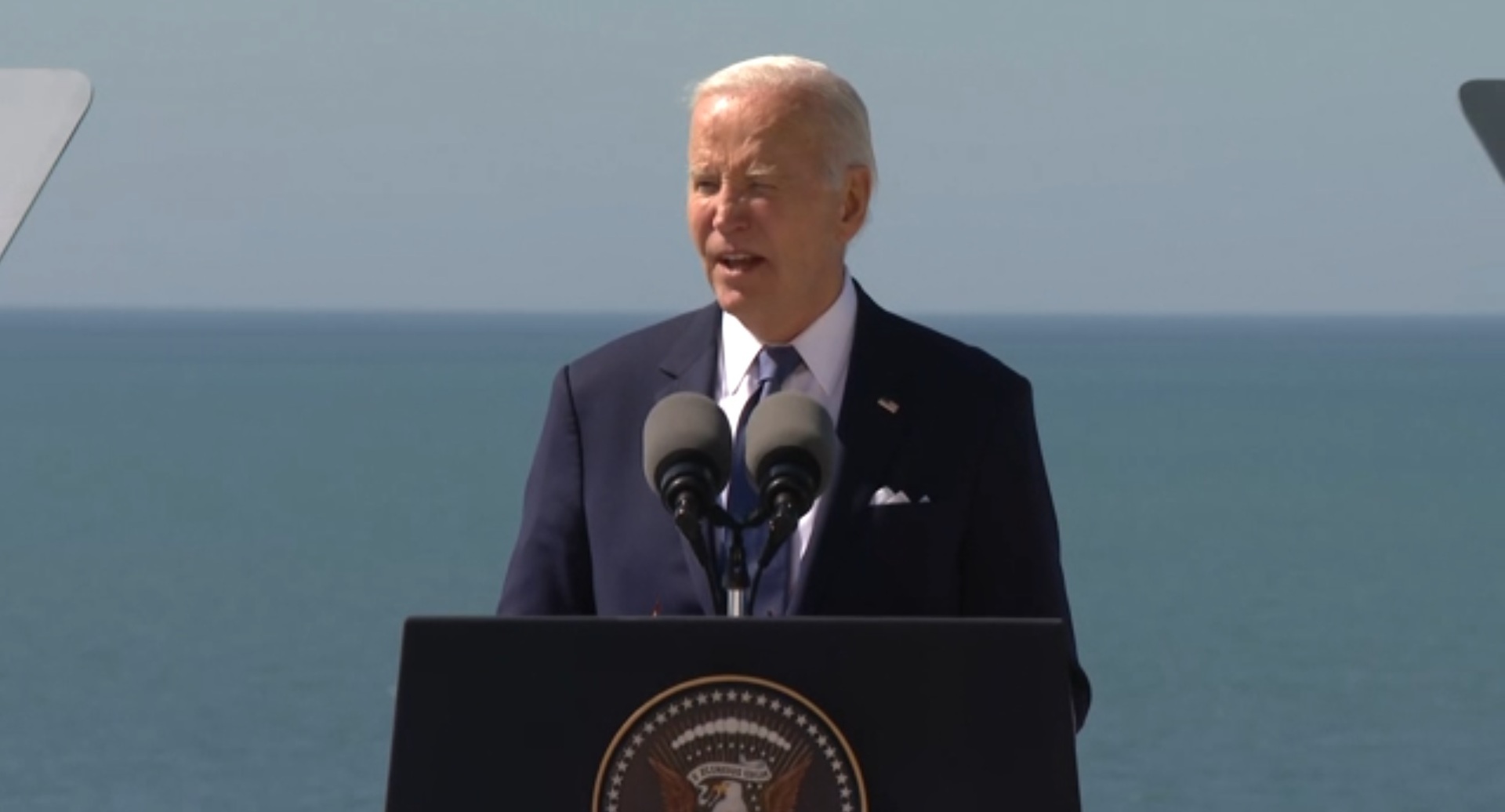 Biden speaks on the power of democracy in Normandy