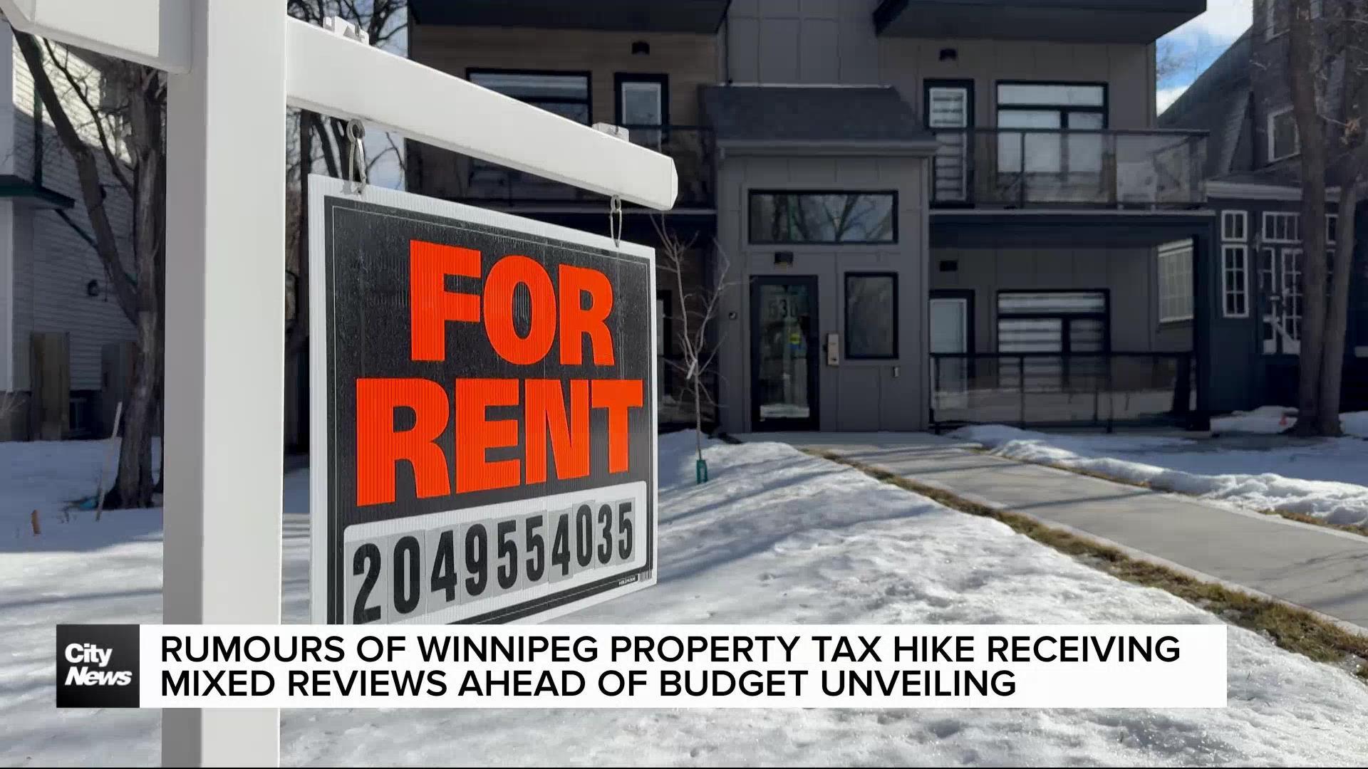 Rumoured hike of Winnipeg property taxes receiving mixed reviews