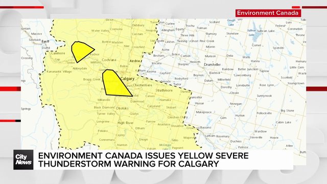 Environment Canada issues yellow severe thunderstorm warning for Calgary