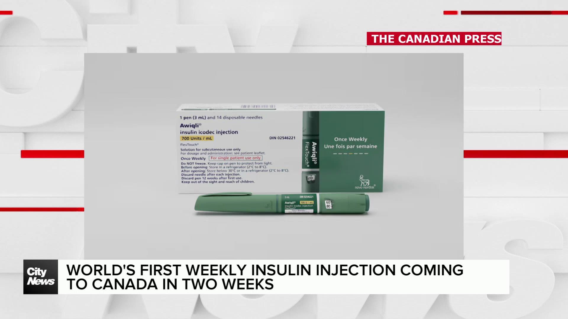 World's first weekly insulin injection coming to Canada in 2 weeks
