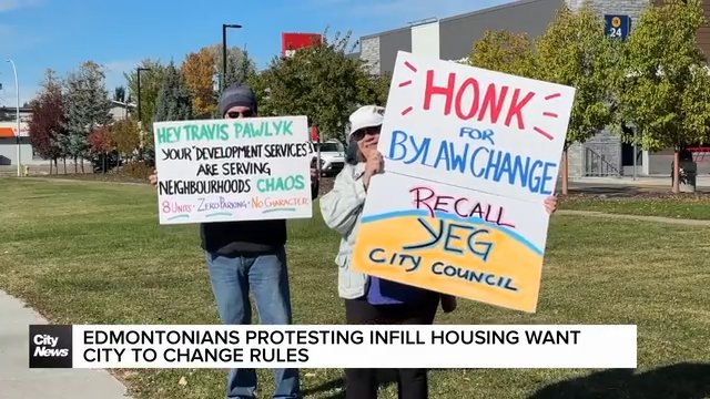 Edmontonians protest infill housing rules