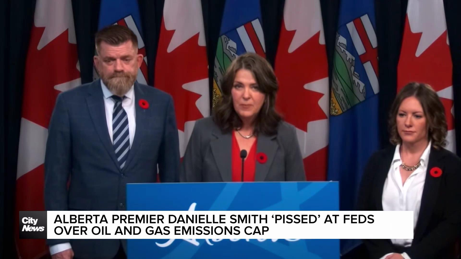 Alberta premier 'pissed' at feds over oil and gas emissions cap