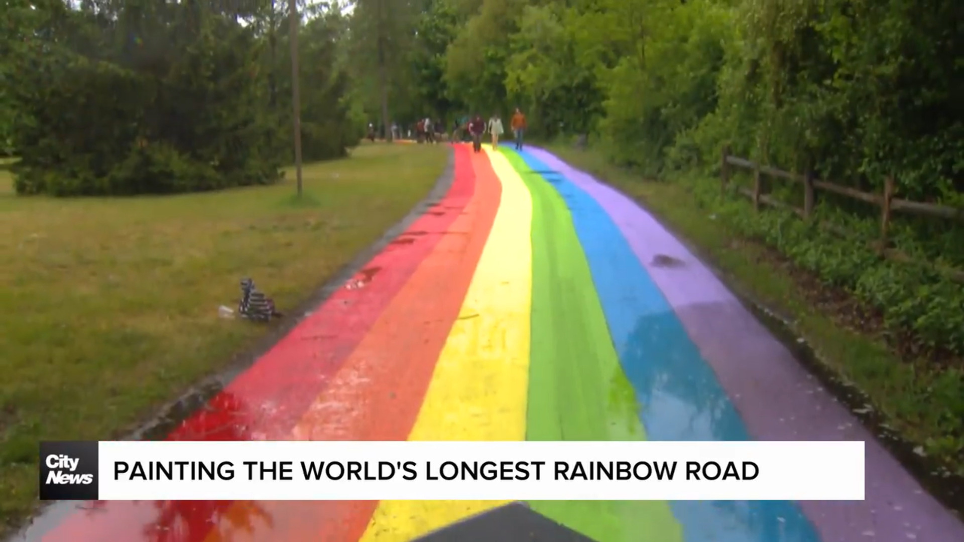 Painting the world's longest rainbow road
