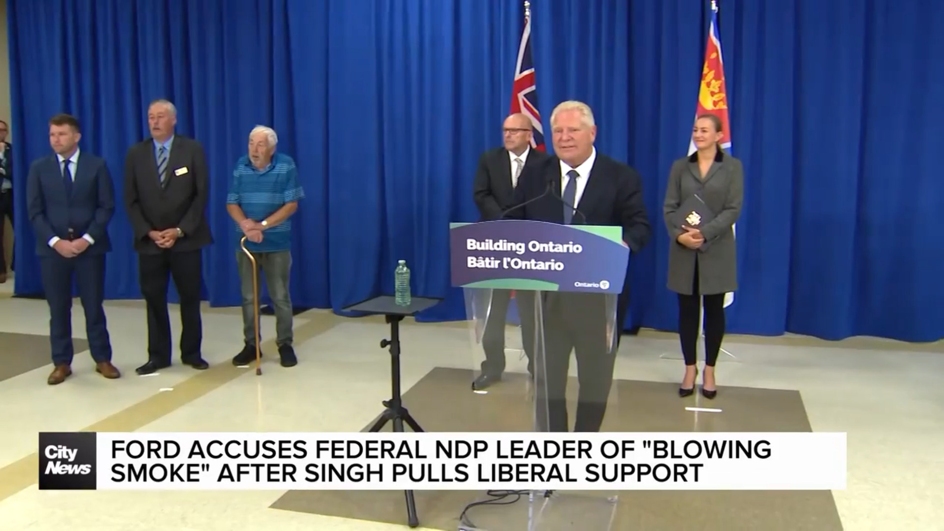 Premier Ford accuses federal NDP leader Singh of 'blowing smoke'