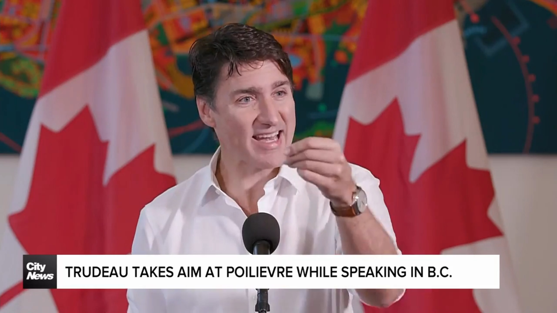 Trudeau takes aim at Poilievre's 'cuts' while speaking in B.C.