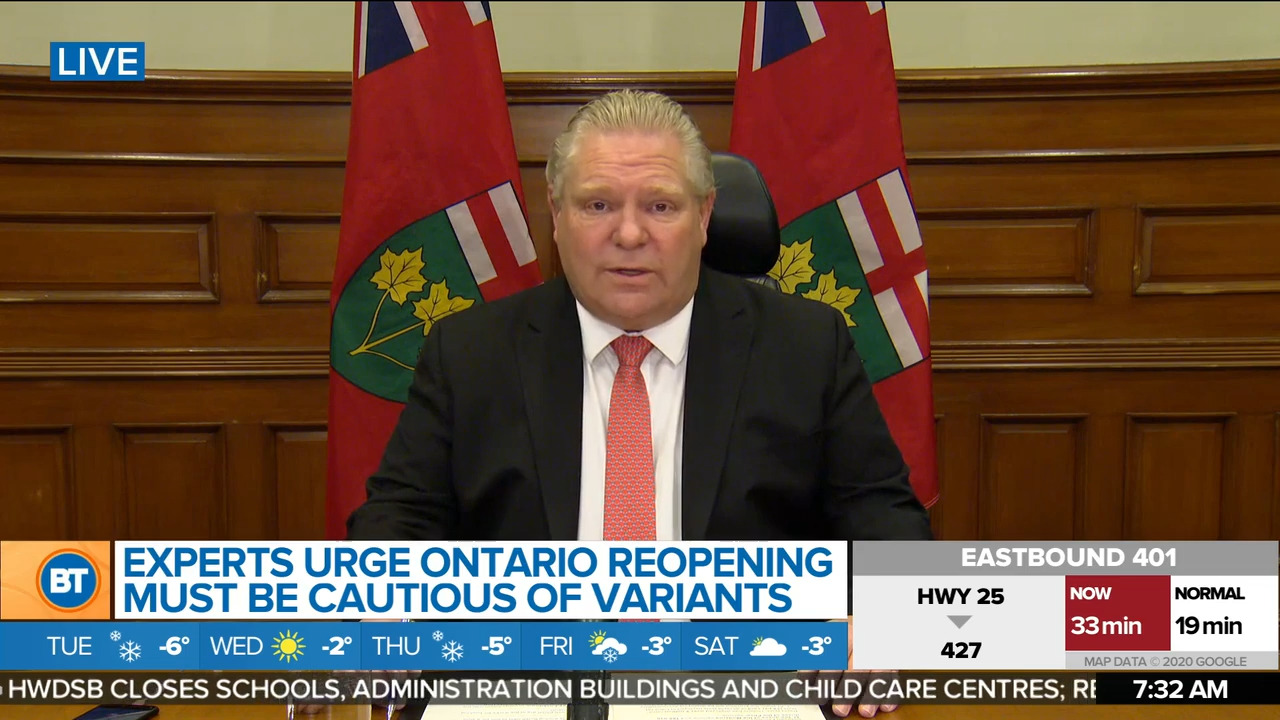 Premier Ford Talks Covid 19 Pandemic Restrictions School Safety Vaccines