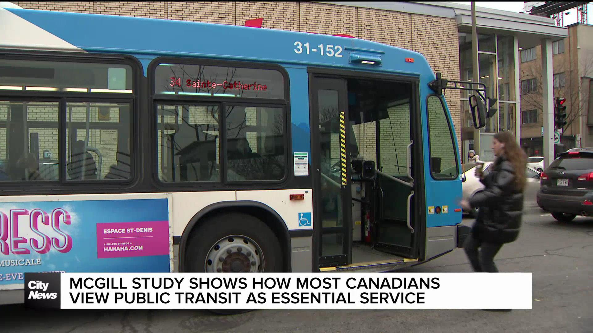 McGill study shows how most Canadians view public transit as essential