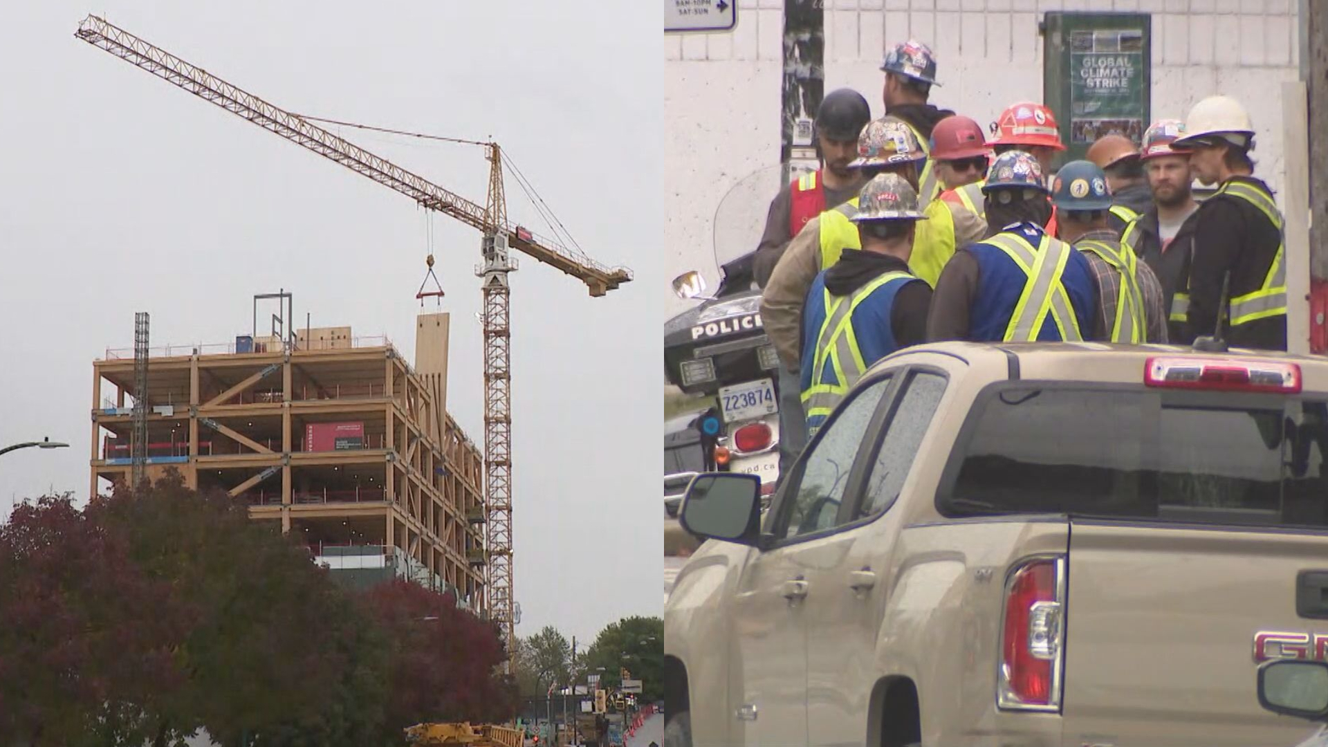 East Vancouver crane malfunction forces SkyTrain, road closures