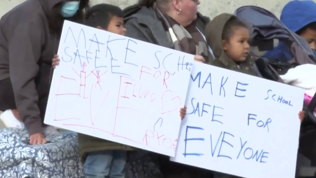Parents and students hold anti-Black racism rally in Barrie