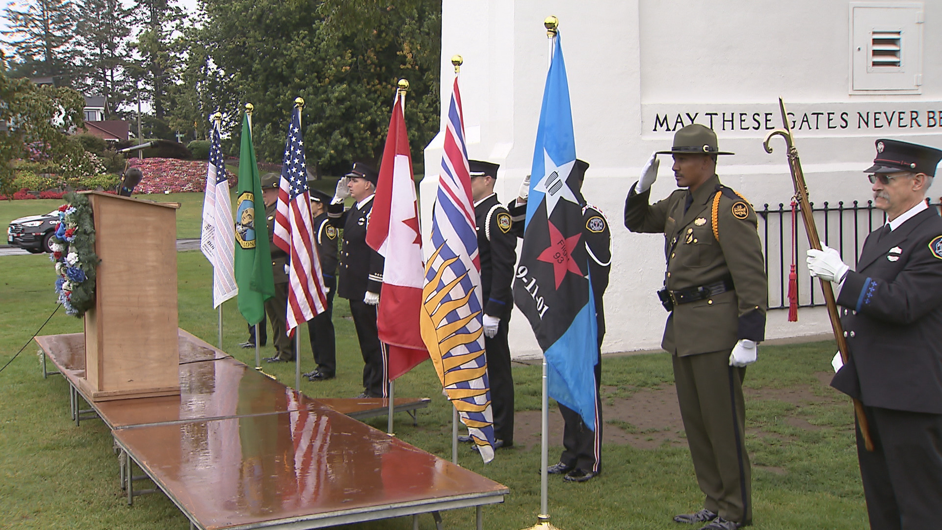 9/11 Memorial held at the Peace Arch