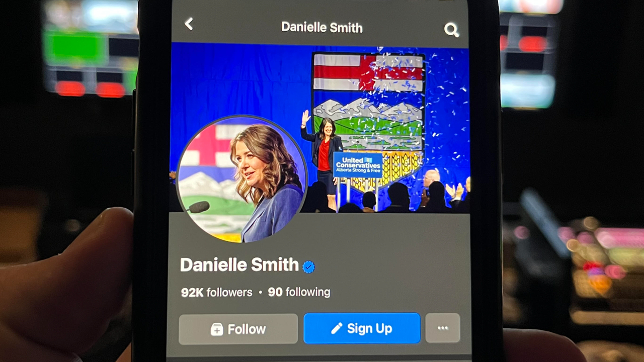 Alberta Premier Danielle Smith blocked on Facebook?