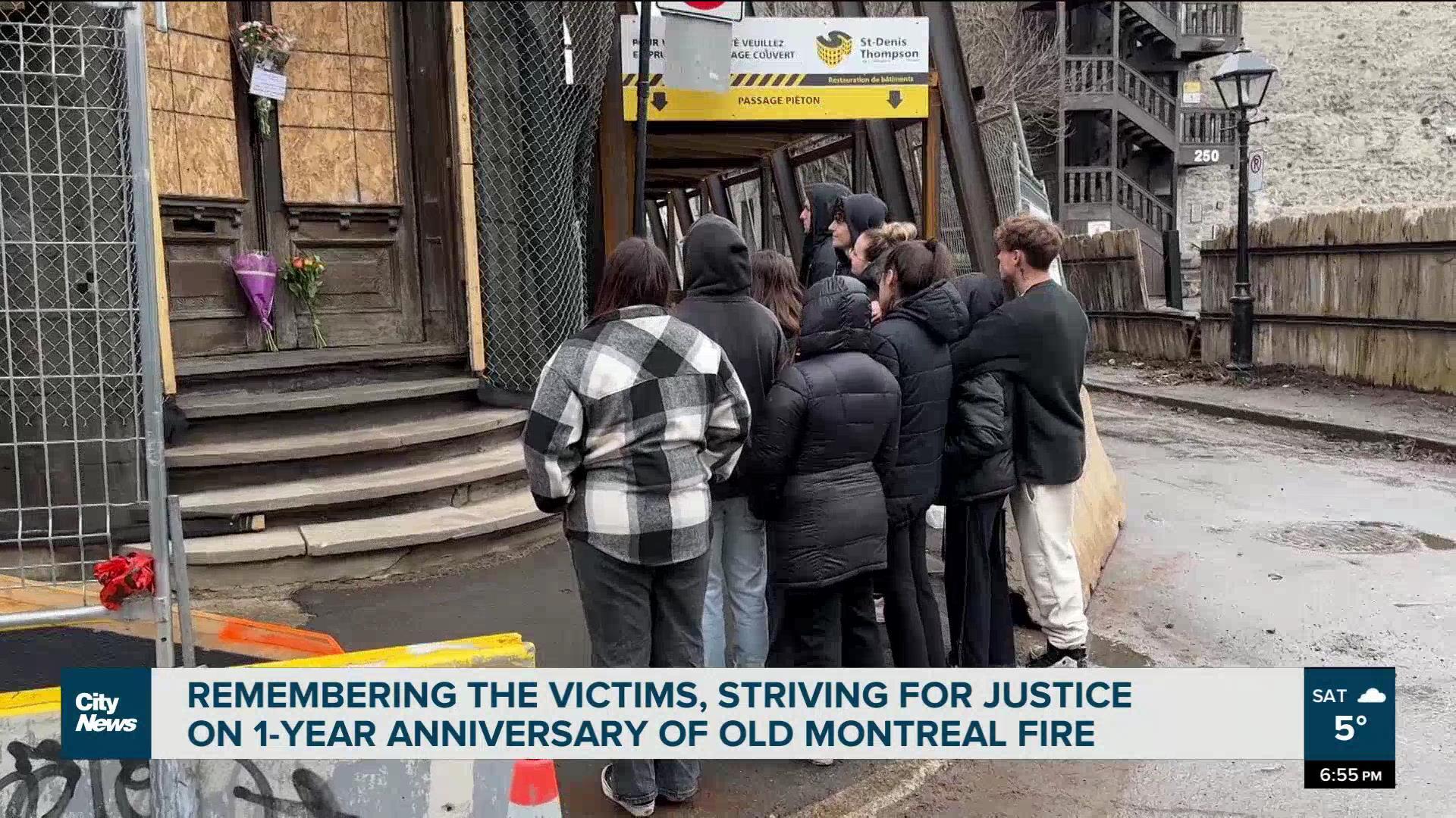 Remembering the victims on one-year anniversary of Old Montreal Fire