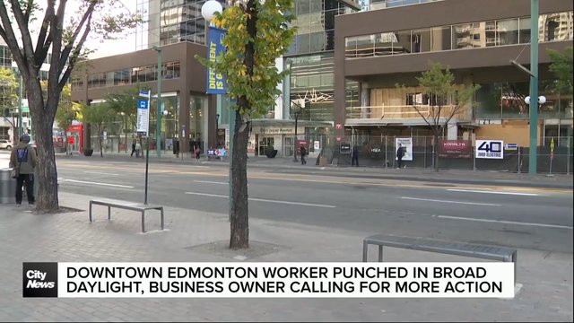 Employee randomly gets punched while walking to work in Downtown Edmonton