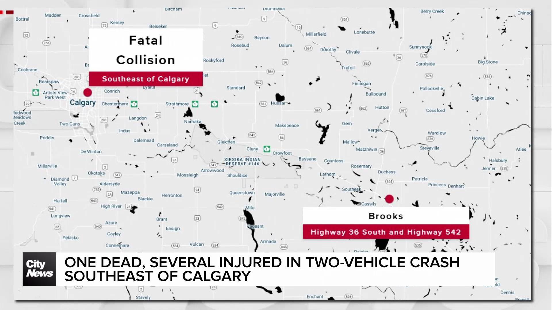 Fatal crash in southern Alberta has left one person dead and injured several others