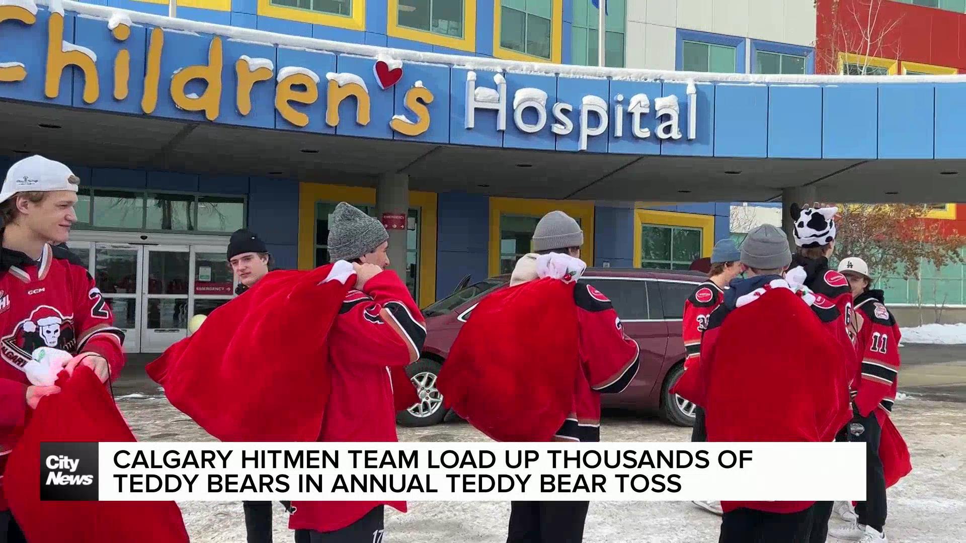 Calgary Hitmen load up thousands of teddy bears in annual Teddy Bear Toss