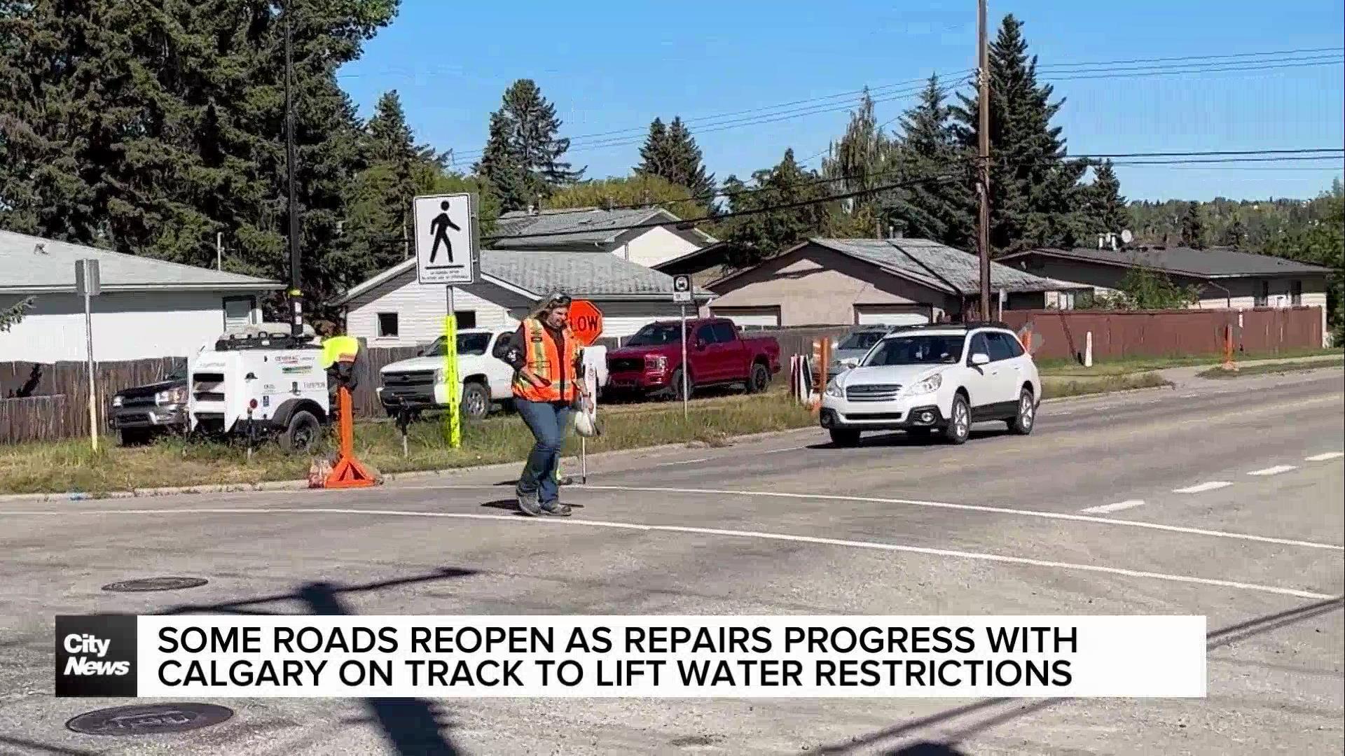 Some NW Calgary roads reopen with city on track to lift water restrictions