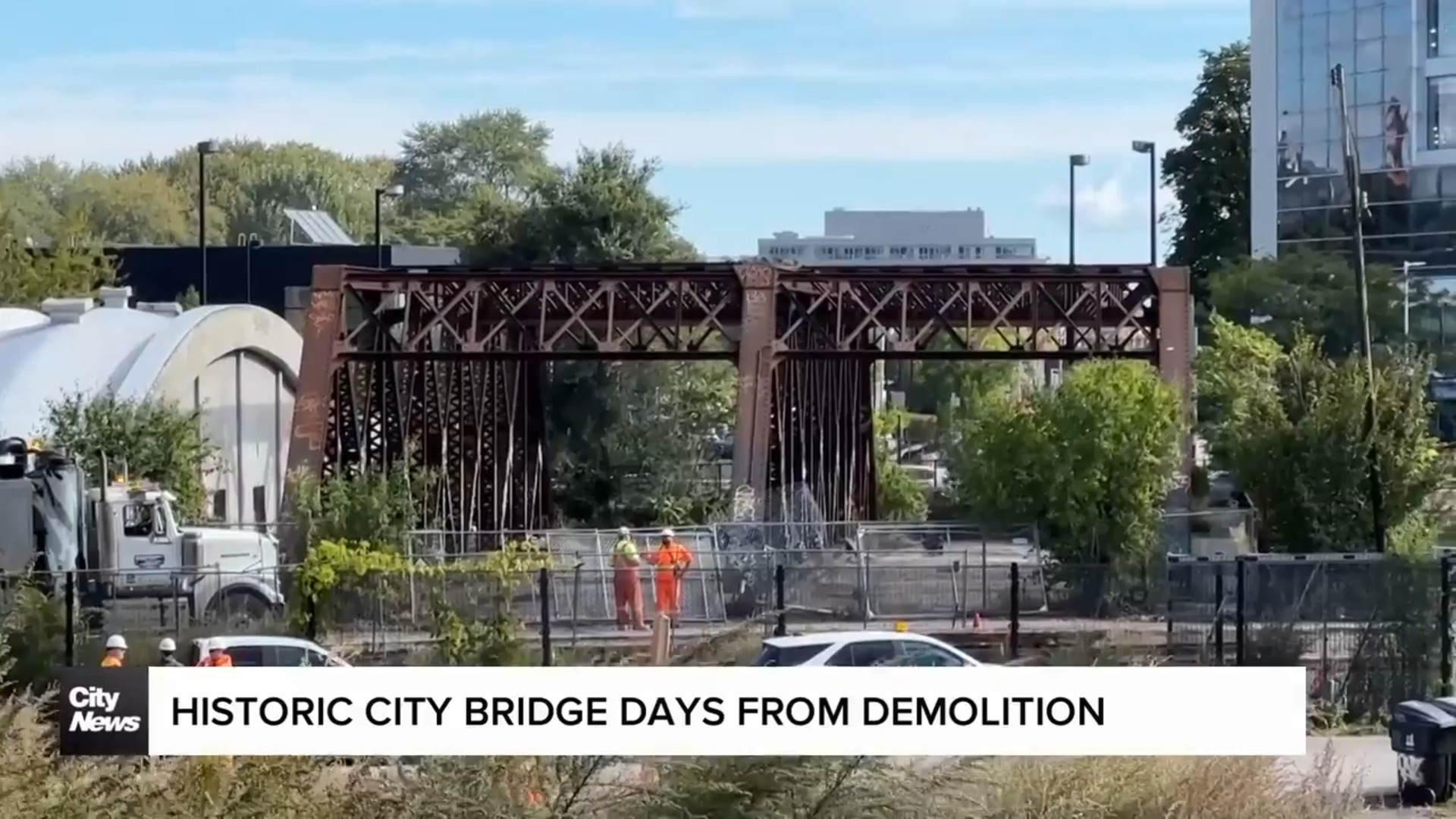 Historic city bridge days from demolition