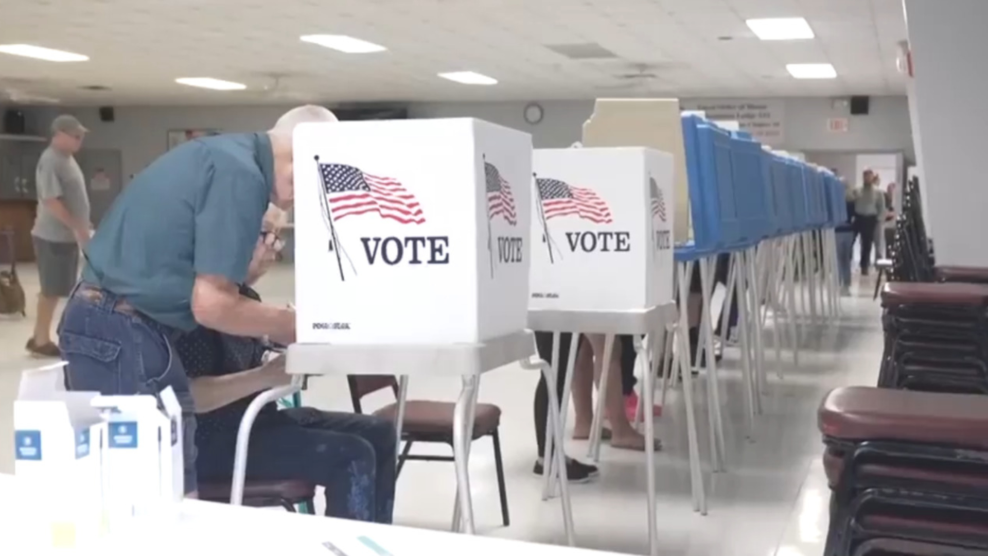 Bomb-sniffing dogs and tight security on U.S. election day