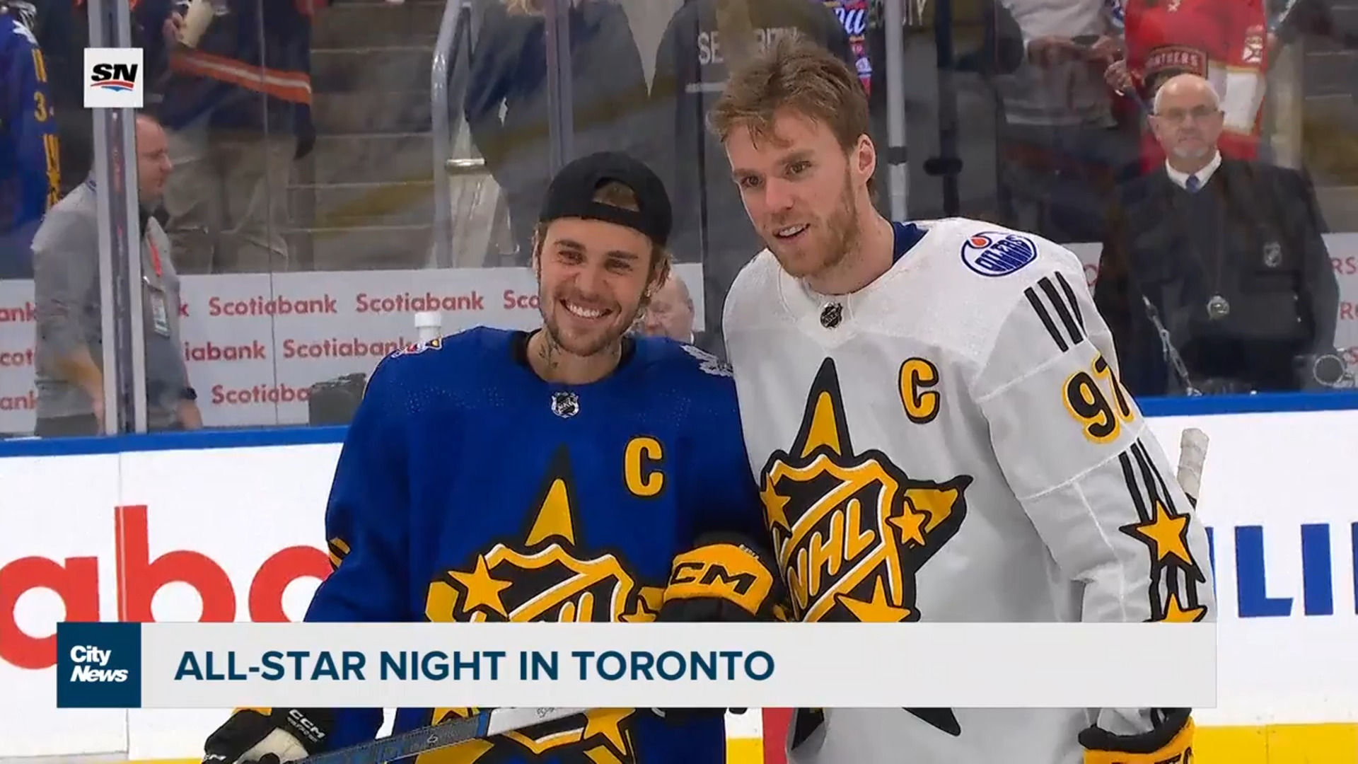 Celebrities attend the NHL all-star game in Toronto