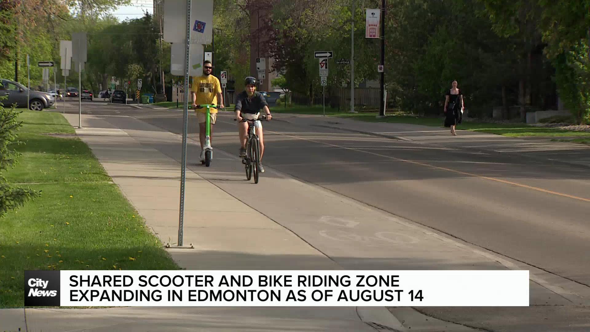 Edmonton expanding riding zones for shared scooters and bikes