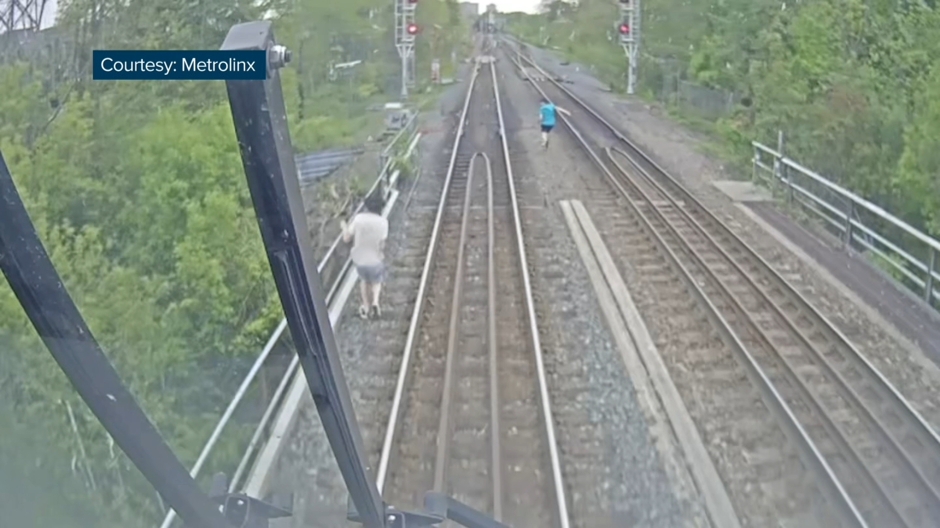 Close call on the GO train tracks