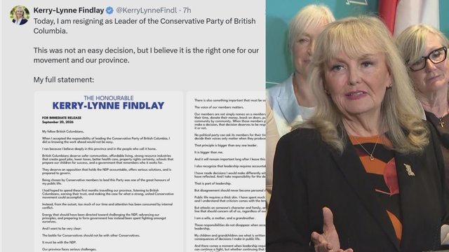 Kerry-Lynne Findlay resigns as leader of B.C. Conservatives