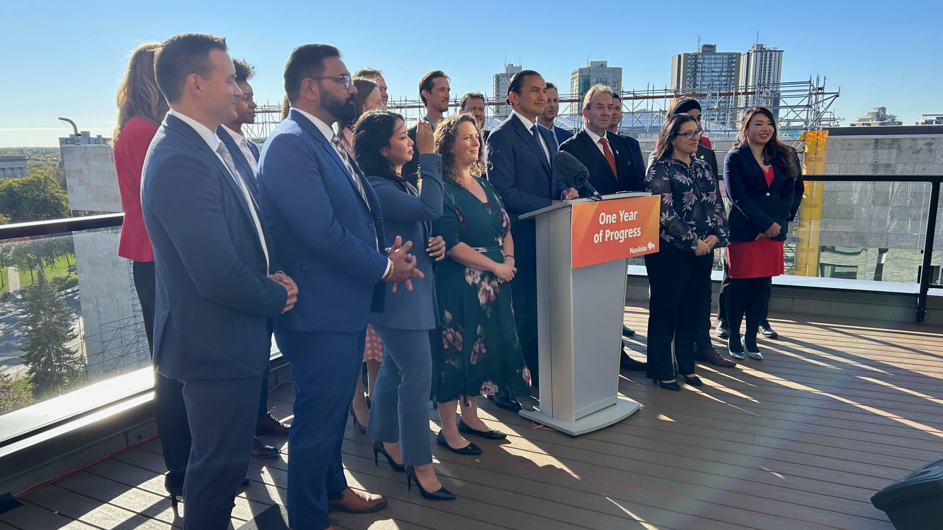 Premier Wab Kinew and his government mark one year since taking office at the Legislature