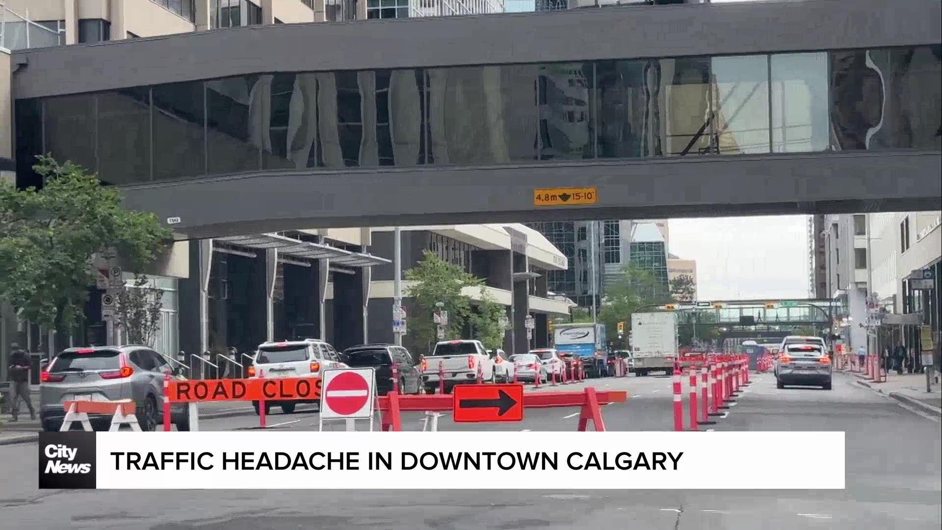 Traffic headache in downtown Calgary