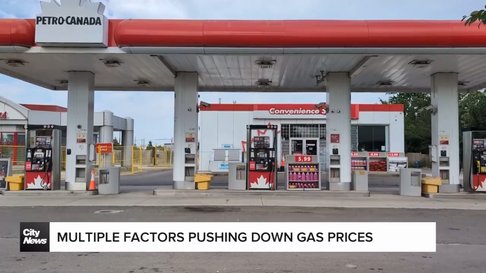 Multiple factors pushing gas prices down