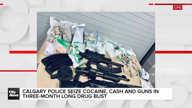 Calgary police seize cocaine, cash & guns in three-month long drug bust