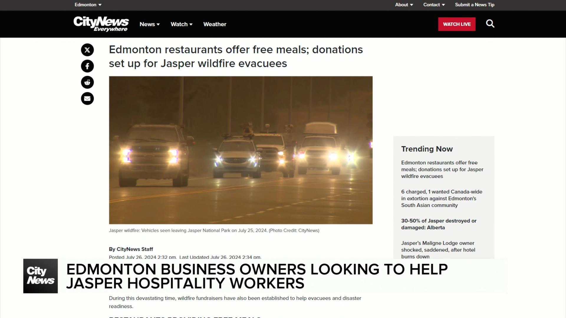 Edmonton business owners looking to help Jasper hospitality workers