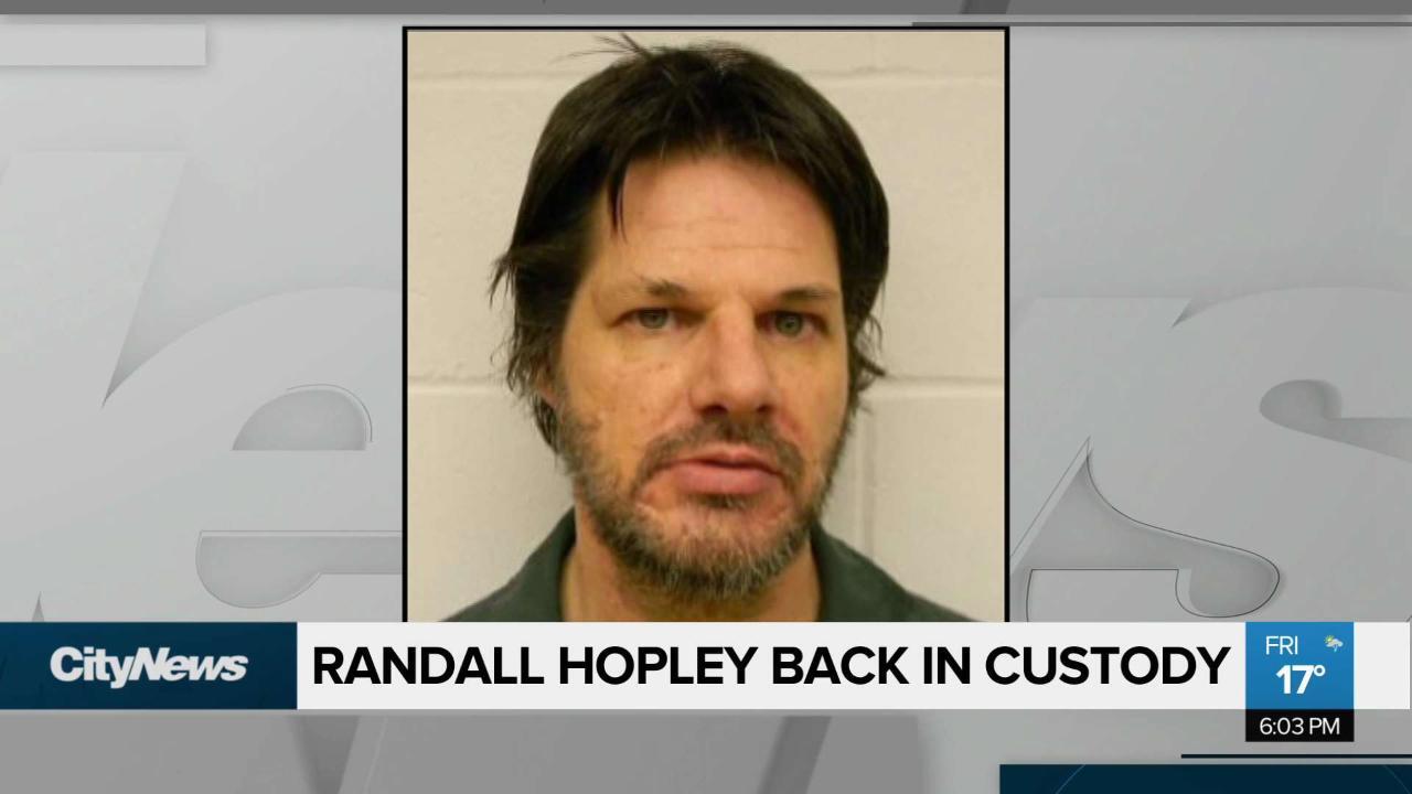 Child abductor, high-risk sex offender Randall Hopley back behind bars % %