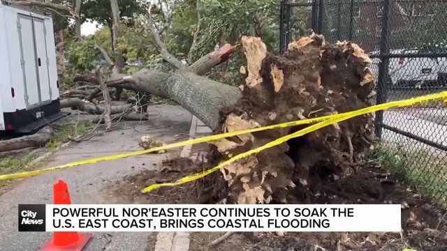Powerful Nor'easter continues to soak the U.S. east coast