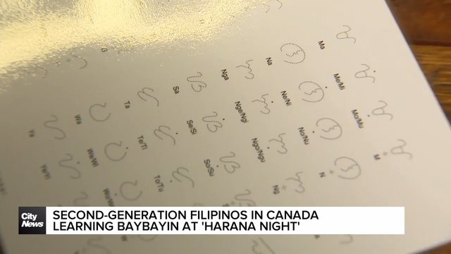 Second-generation Filipinos in Canada learning Baybayin at 'Harana Night'
