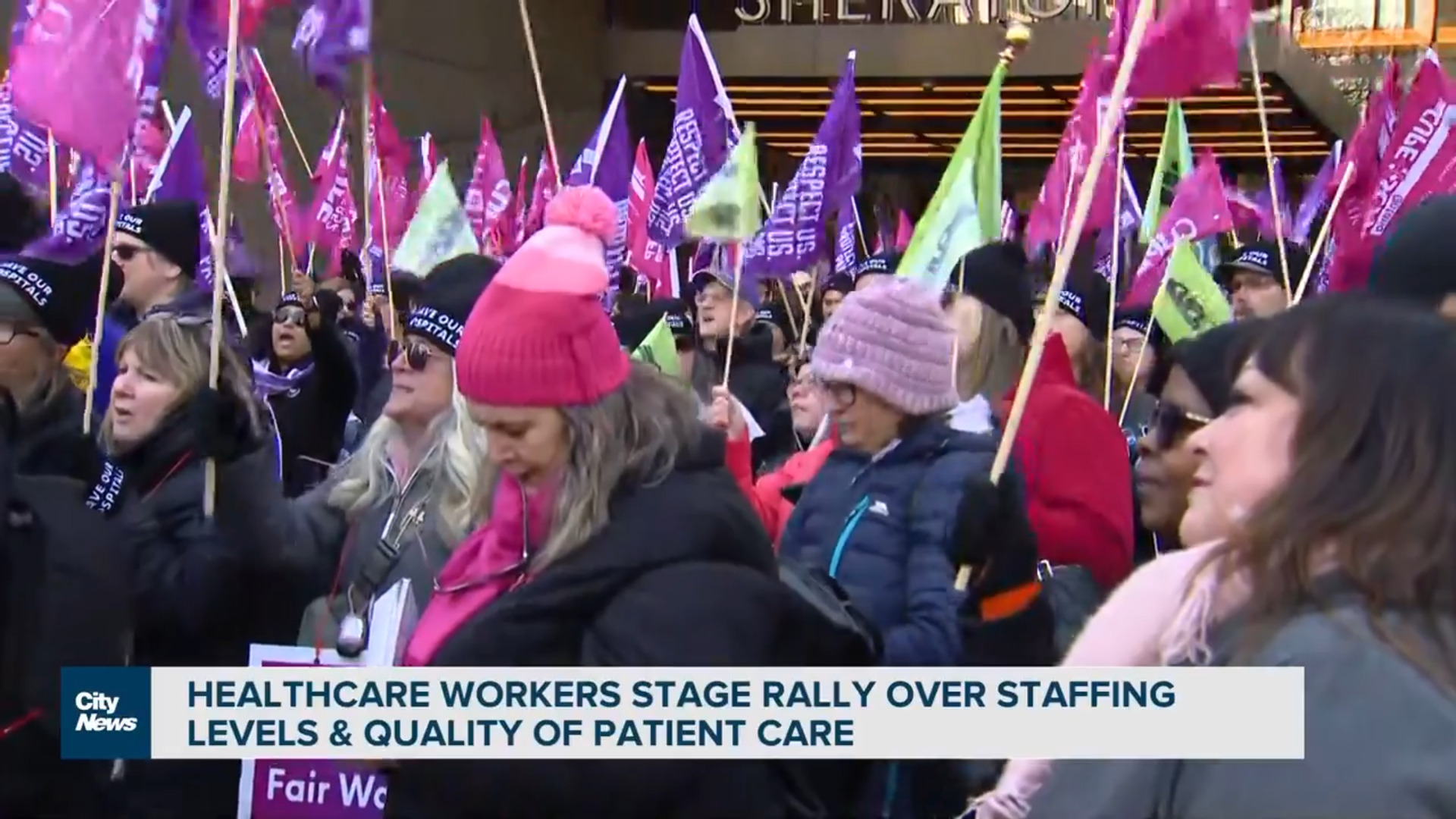 Healthcare workers rally over staffing levels, quality of patient care