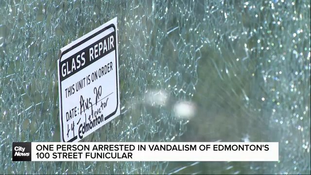 One person arrested in vandalism of Edmonton’s 100 Street Funicular