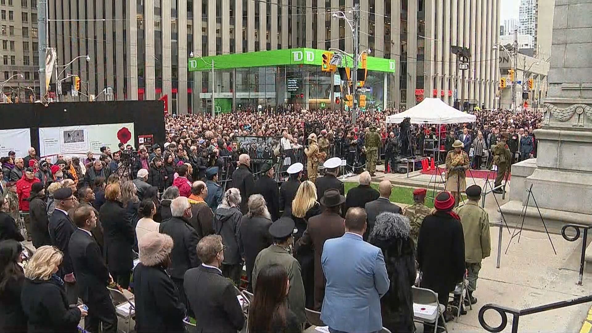 Torontonians gather to mark Remembrance Day at Old City Hall