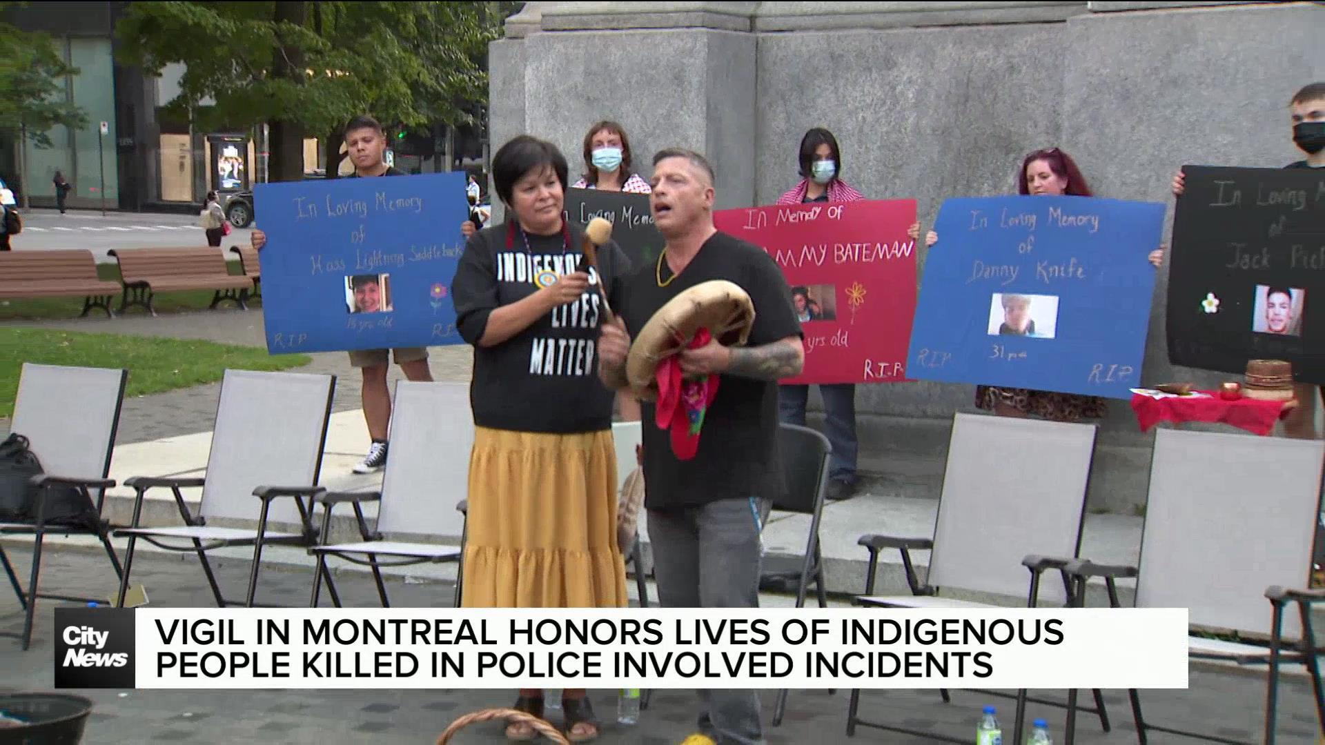 Vigil in Montreal honors lives of Indigenous People killed