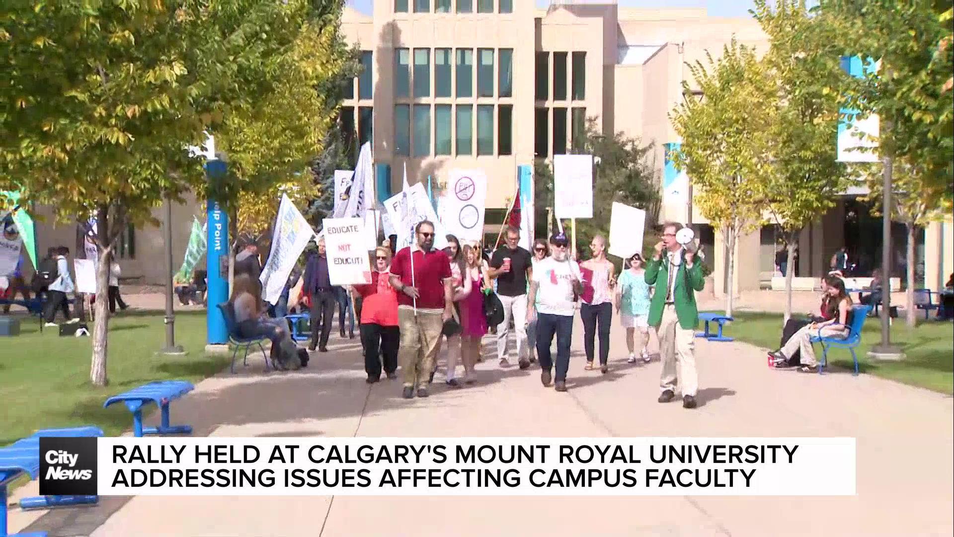 Mount Royal University faculty protest Alberta’s Bill 18