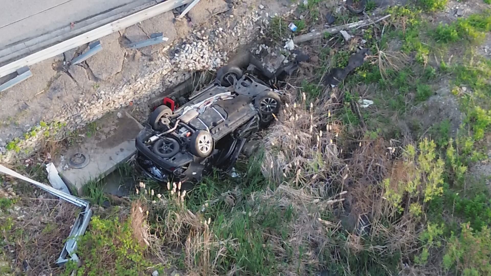 One person hospitalized after vehicle rollover crash in Brampton