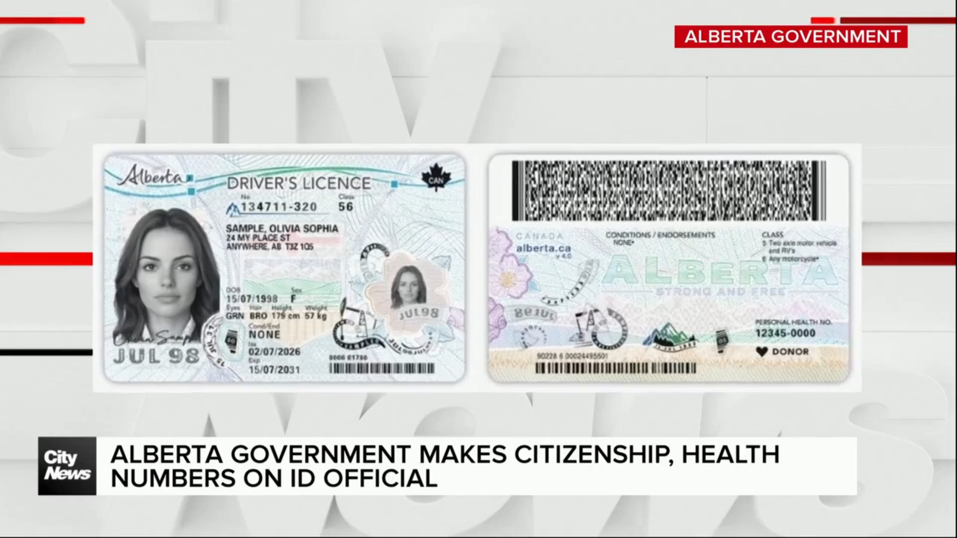 Citizenship, healthcare number being added to Alberta ID cards starting July 2nd.