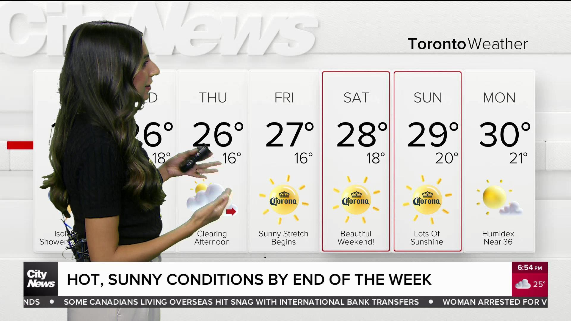 Hot, sunny conditions for the GTA by the end of the week