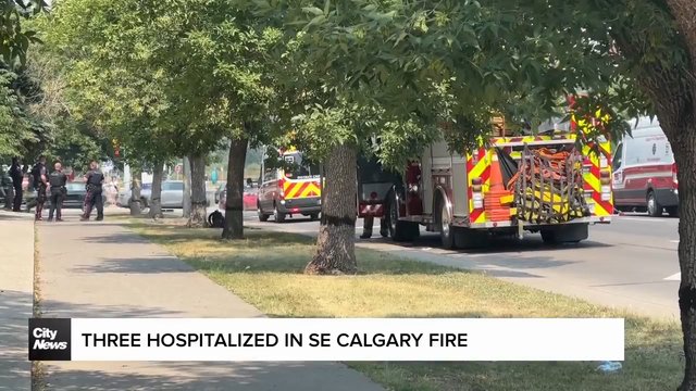 Three hospitalized in SE Calgary fire