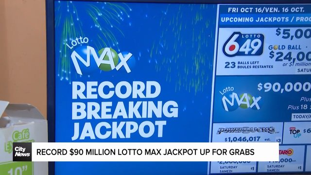 $90M Lotto Max jackpot, largest lottery prize in Canadian history up for grabs