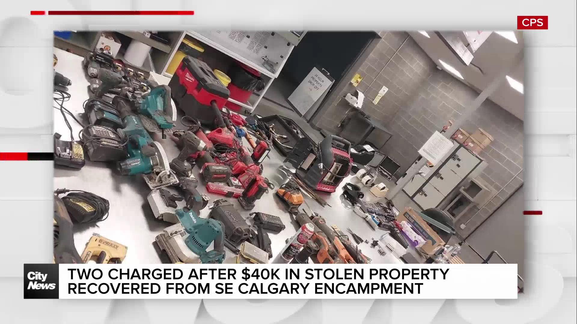 Stolen property worth $40k found at SE Calgary encampment